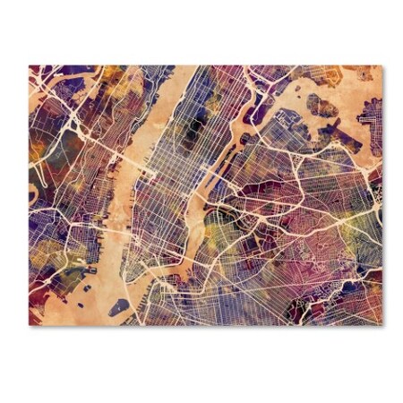 Trademark Fine Art Michael Tompsett 'New York City Street Map' Canvas Art, 14x19 MT0900-C1419GG